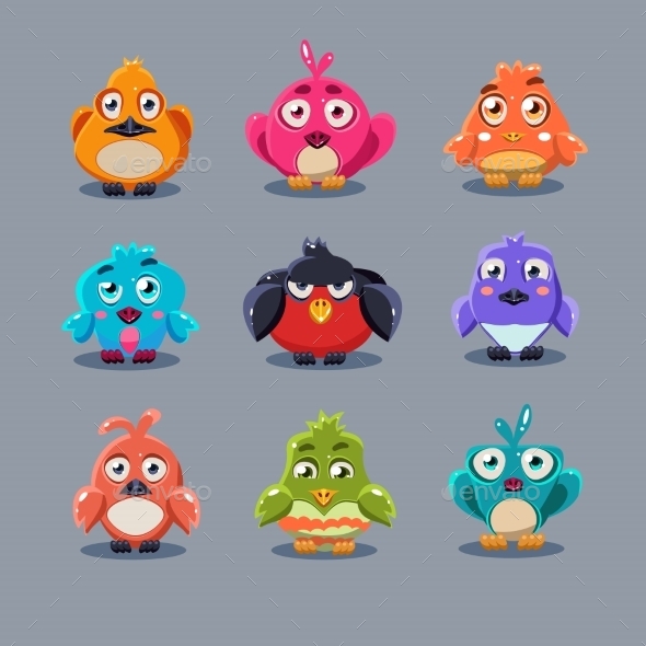 GraphicRiver Funny Cartoon Birds Vector Illustration 11444115 GraphicRiver Funny Cartoon Birds Vector Illustration 11444115