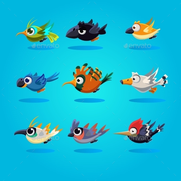 GraphicRiver Funny Cartoon Birds Vector Illustration 11444120 GraphicRiver Funny Cartoon Birds Vector Illustration 11444120
