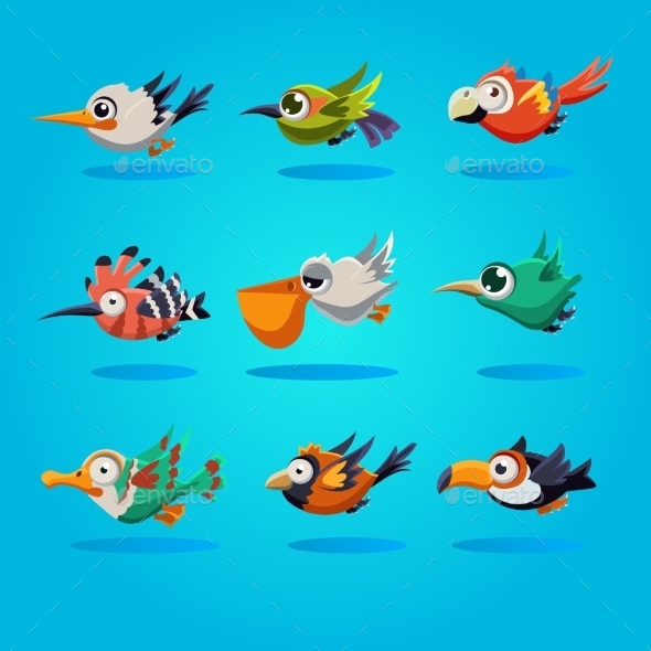 GraphicRiver Funny Cartoon Birds Vector Illustration 11444125 GraphicRiver Funny Cartoon Birds Vector Illustration 11444125