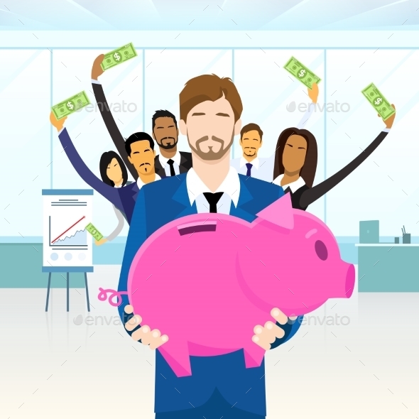 GraphicRiver Business People Team Hold Piggy Bank Put Money 11444178 GraphicRiver Business People Team Hold Piggy Bank Put Money 11444178