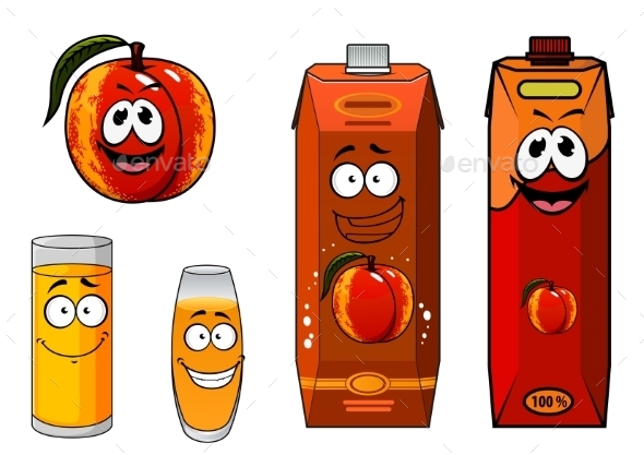 GraphicRiver Apricot Fruit And Juice Characters 11444654 GraphicRiver Apricot Fruit And Juice Characters 11444654