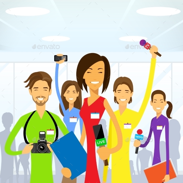 GraphicRiver Journalists Crew Woman Reporter Eam Live News 11444725 GraphicRiver Journalists Crew Woman Reporter Eam Live News 11444725