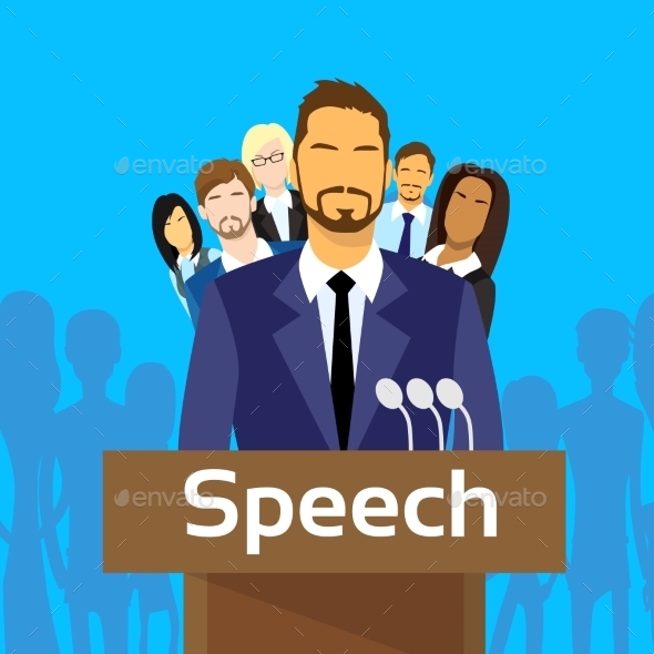 GraphicRiver Tribune Speech Businessman Politic With Team 11444870 GraphicRiver Tribune Speech Businessman Politic With Team 11444870