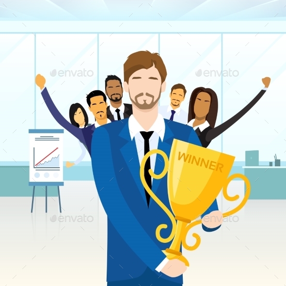 GraphicRiver Business Man Get Prize Winner Cup People 11444939 GraphicRiver Business Man Get Prize Winner Cup People 11444939