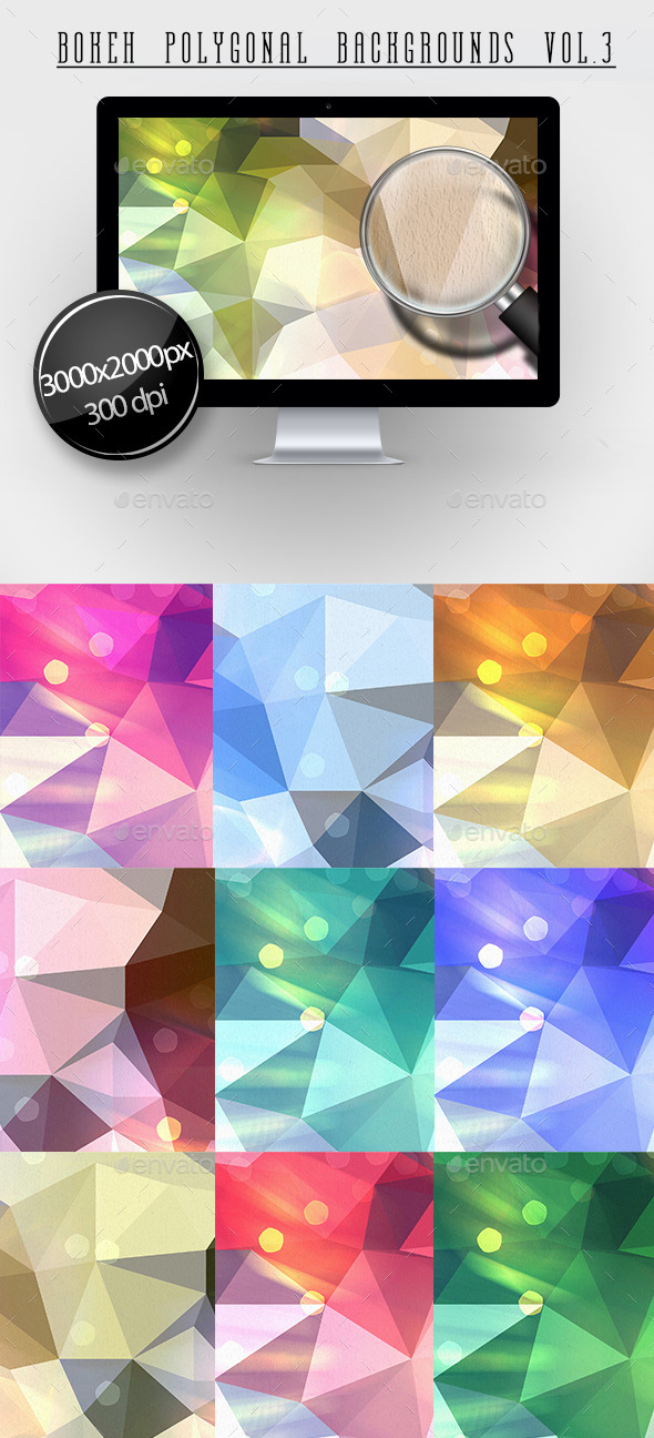 Bokeh Polygonal Backgrounds Vol.3