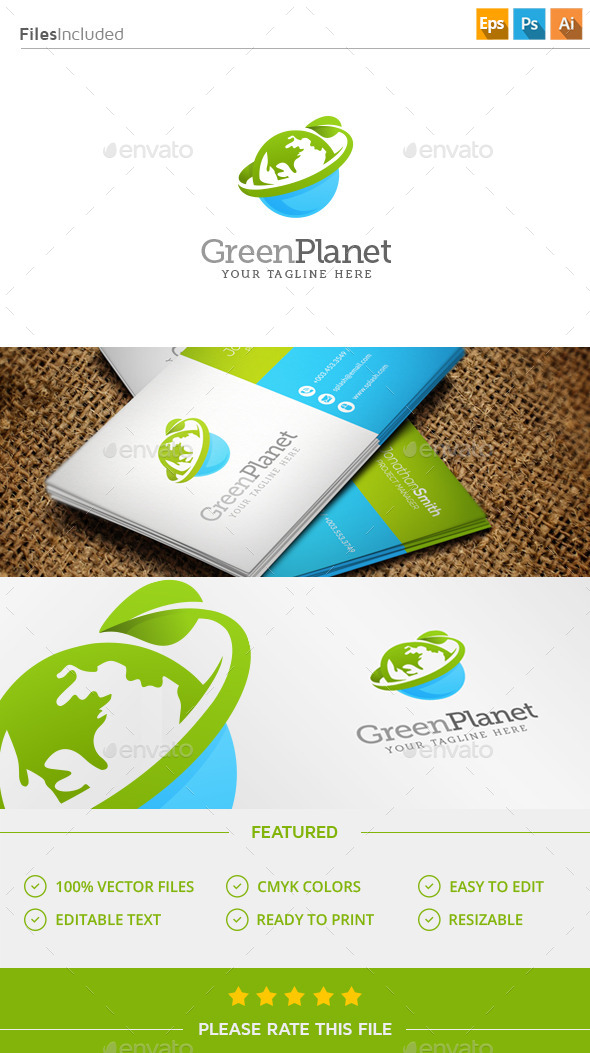 GraphicRiver Green Planet Logo 11445443 GraphicRiver Green Planet Logo 11445443