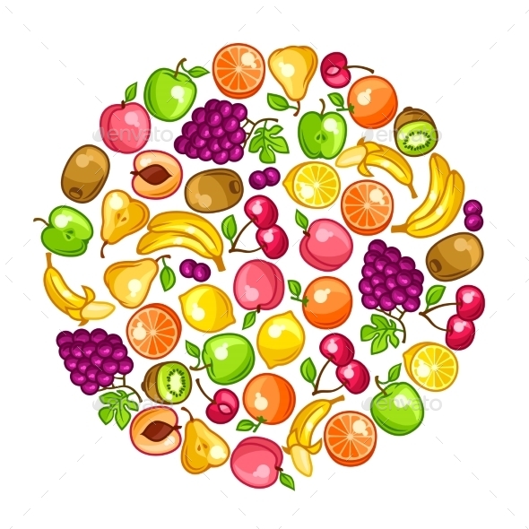 GraphicRiver Background Design with Stylized Fresh Ripe Fruits 11445471 GraphicRiver Background Design with Stylized Fresh Ripe Fruits 11445471