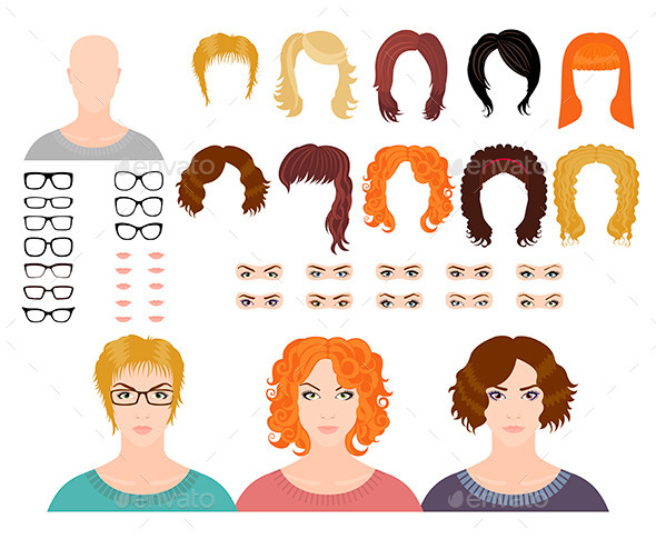 GraphicRiver Fashion Female Avatars 11445712 GraphicRiver Fashion Female Avatars 11445712