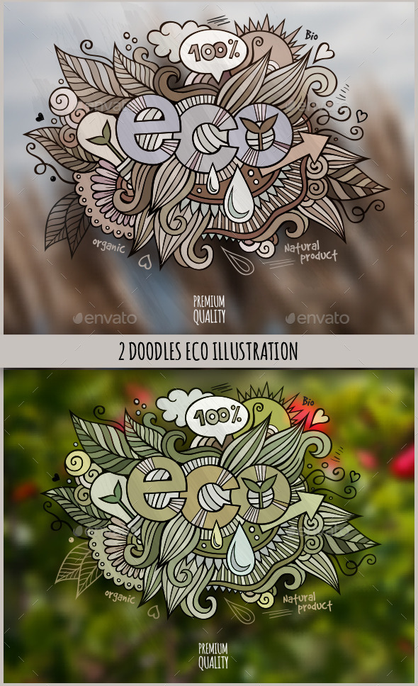 GraphicRiver 2 Eco Doodles Designs 11445713 GraphicRiver 2 Eco Doodles Designs 11445713
