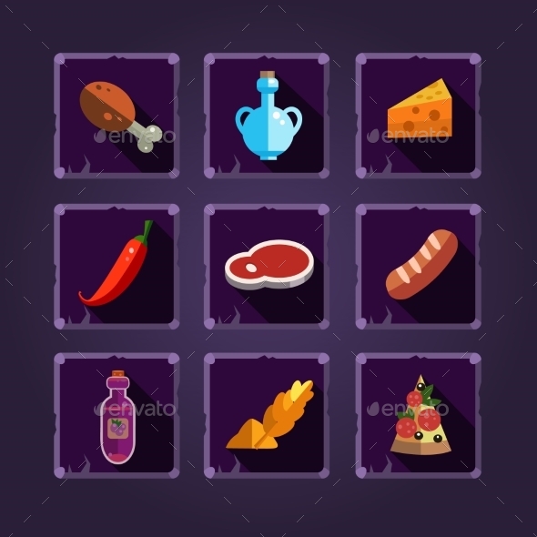 GraphicRiver Resource Icons For Games Food And Potions 11445809 GraphicRiver Resource Icons For Games Food And Potions 11445809