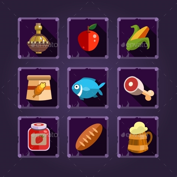 GraphicRiver Resource Icons For Games Food And Potions 11445812 GraphicRiver Resource Icons For Games Food And Potions 11445812