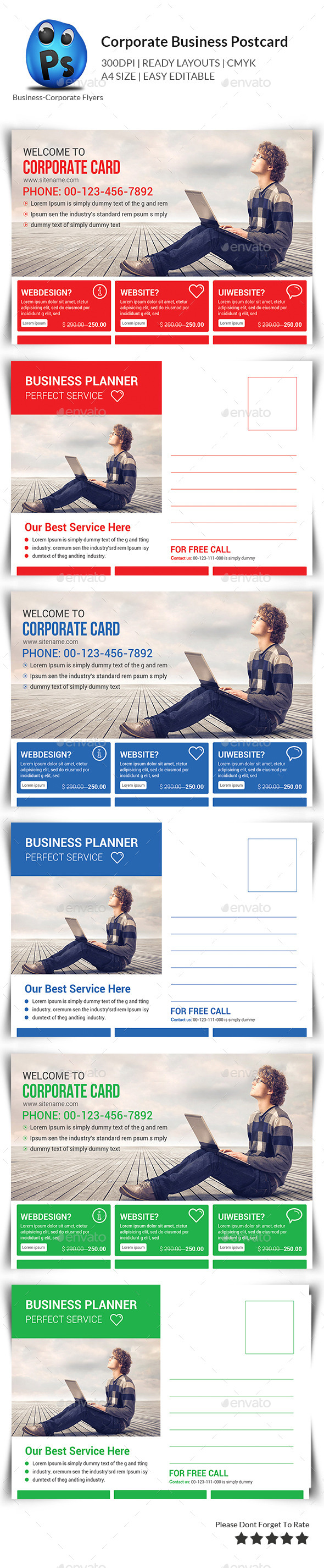 GraphicRiver Corporate Business Postcards 11446470 GraphicRiver Corporate Business Postcards 11446470