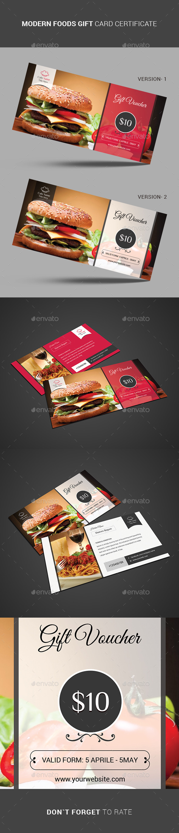 GraphicRiver Modern FOODS Gift Card Certificate 11446583 GraphicRiver Modern FOODS Gift Card Certificate 11446583