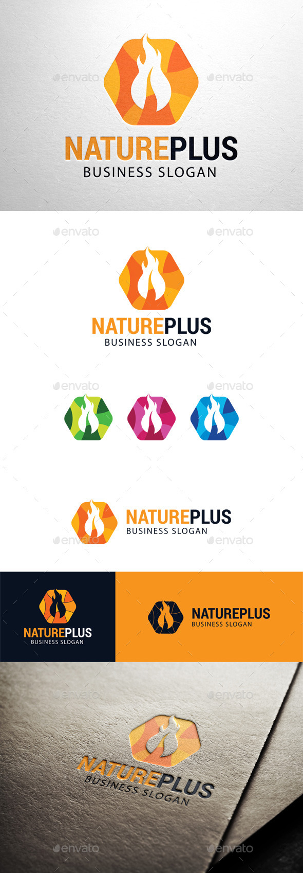 GraphicRiver Nature Plus Leaf Fire Logo 11447203 GraphicRiver Nature Plus Leaf Fire Logo 11447203