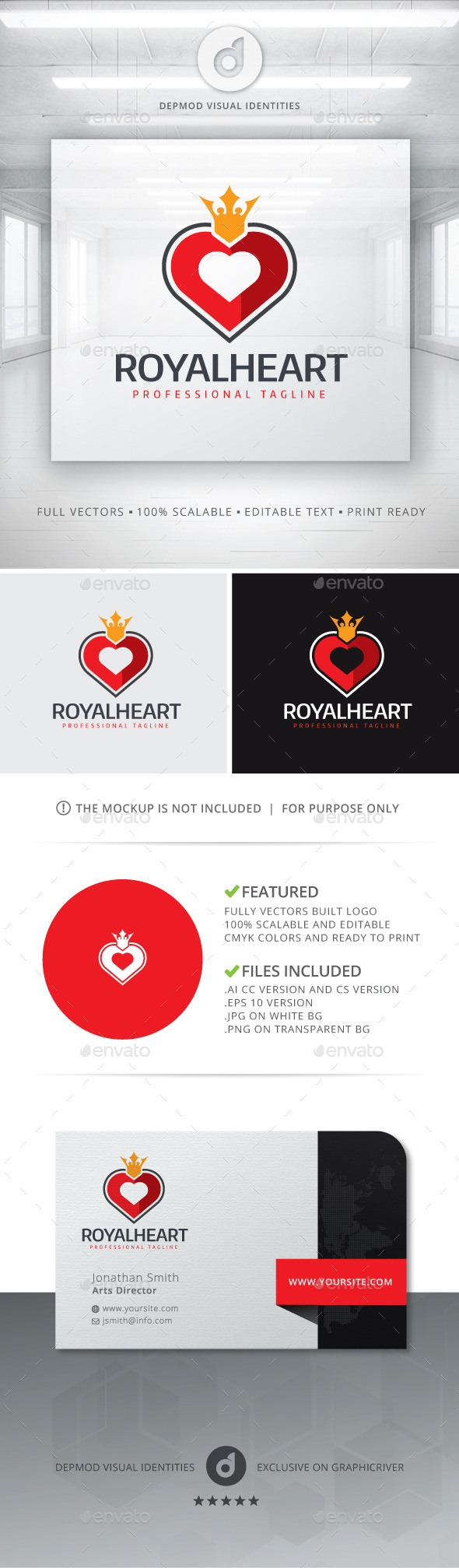 GraphicRiver Royal Heart Logo 11447745 GraphicRiver Royal Heart Logo 11447745