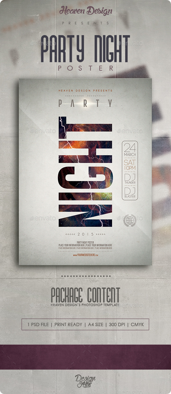 GraphicRiver Party Night Poster 11447765 GraphicRiver Party Night Poster 11447765