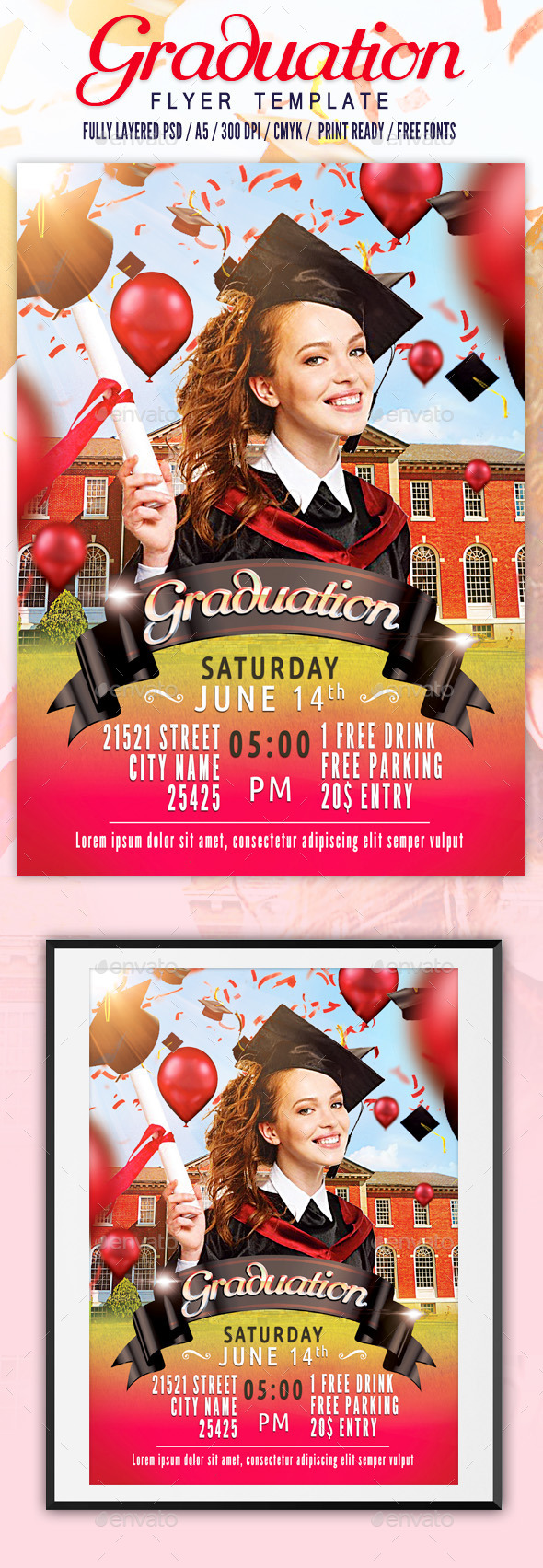 GraphicRiver Graduation Flyer Template 11448764 GraphicRiver Graduation Flyer Template 11448764