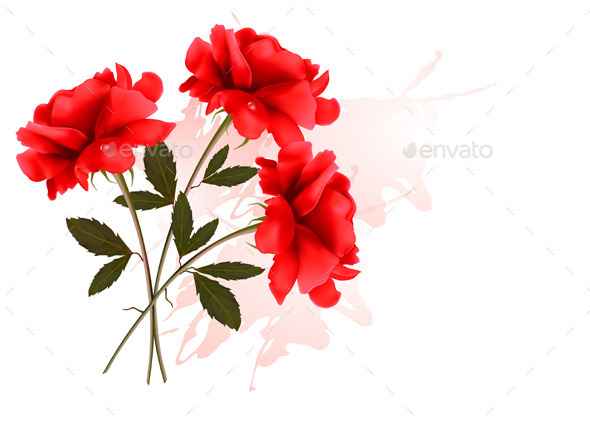 GraphicRiver Holiday Background With Three Red Roses 11450662 GraphicRiver Holiday Background With Three Red Roses 11450662