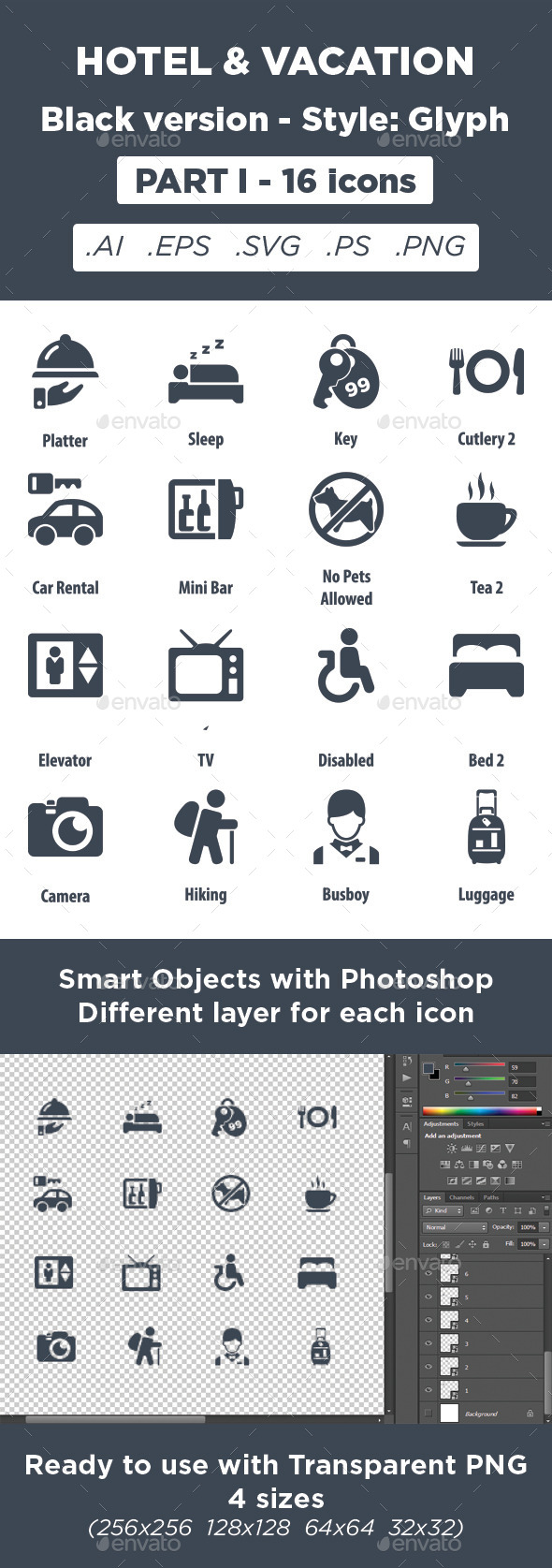 GraphicRiver Hotel & Vacation Glyph style Part 1 11450678 GraphicRiver Hotel & Vacation Glyph style Part 1 11450678