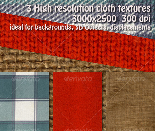 3 Cloth Texture Pack - Fabric Textures