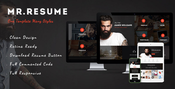 ThemeForest Mr.Resume One Page Resume Personal HTML Template 11394509 ThemeForest Mr.Resume One Page Resume Personal HTML Template 11394509