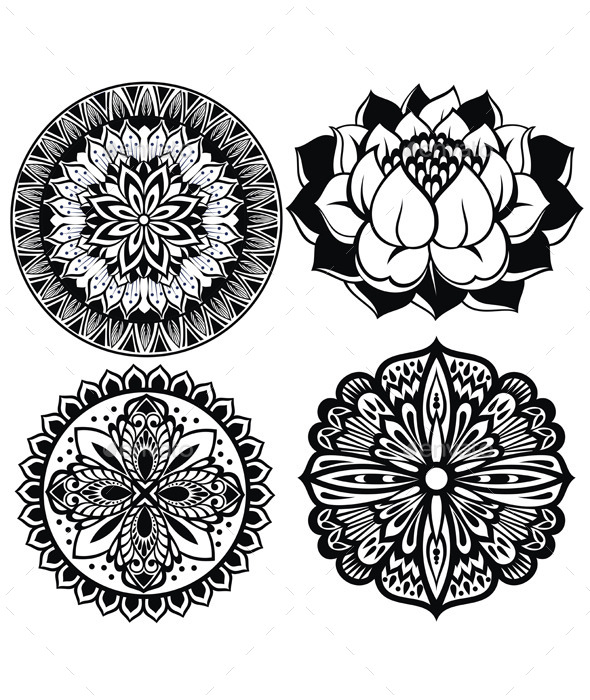 GraphicRiver Set of Mandalas Lotus Flower 11451153 GraphicRiver Set of Mandalas Lotus Flower 11451153