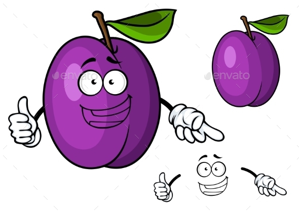 GraphicRiver Happy Purple Cartoon Plum Fruit Giving a Thumbs Up 11451270 GraphicRiver Happy Purple Cartoon Plum Fruit Giving a Thumbs Up 11451270
