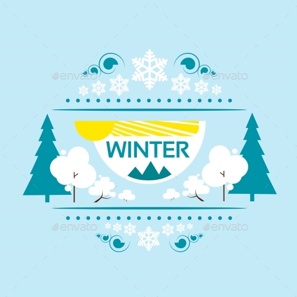 GraphicRiver Winter Banner Flat Design Snow Tree Vector 11451271 GraphicRiver Winter Banner Flat Design Snow Tree Vector 11451271