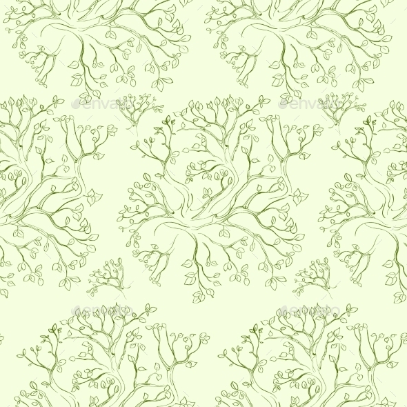 GraphicRiver Tree Branch Pattern Green Leaves Vector Seamless 11451300 GraphicRiver Tree Branch Pattern Green Leaves Vector Seamless 11451300