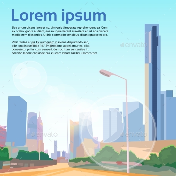GraphicRiver Road To Modern City View Skyscraper Cityscape 11451543 GraphicRiver Road To Modern City View Skyscraper Cityscape 11451543
