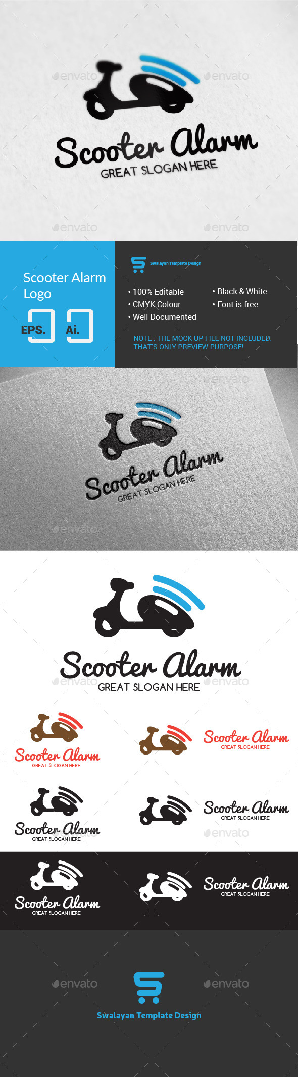 GraphicRiver Scooter Alarm Logo 11451951 GraphicRiver Scooter Alarm Logo 11451951
