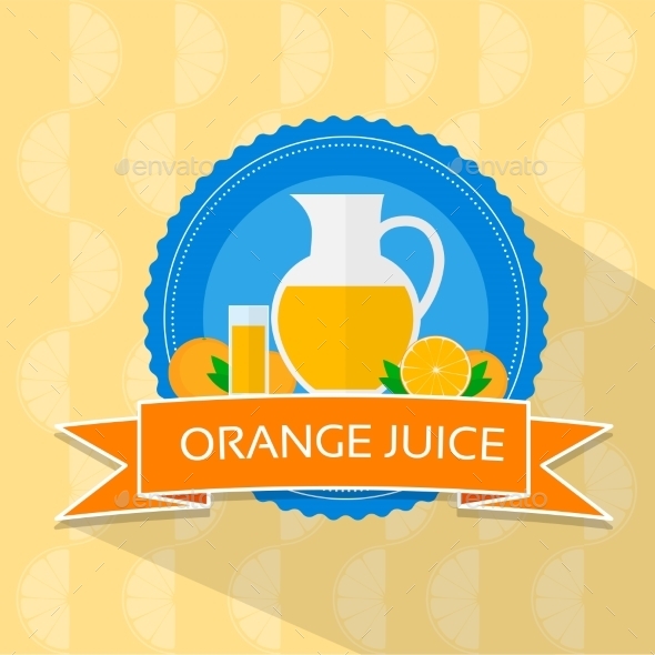 Orange Juice Flat Design Banner Card