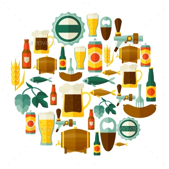 GraphicRiver Background Design With Beer Icons And Objects 11452070 GraphicRiver Background Design With Beer Icons And Objects 11452070