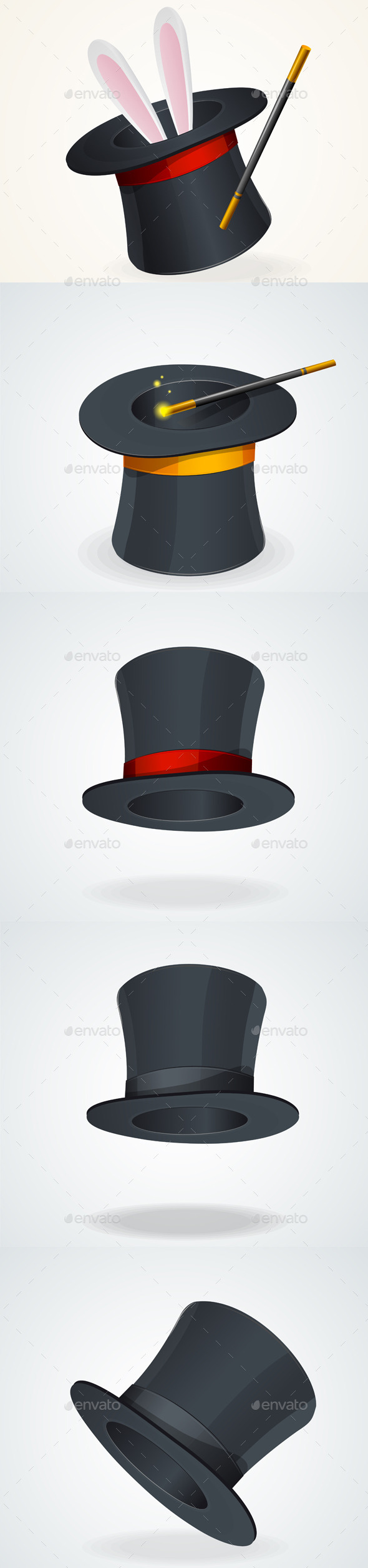 GraphicRiver Vector Black Top Hat Set 11452147 GraphicRiver Vector Black Top Hat Set 11452147