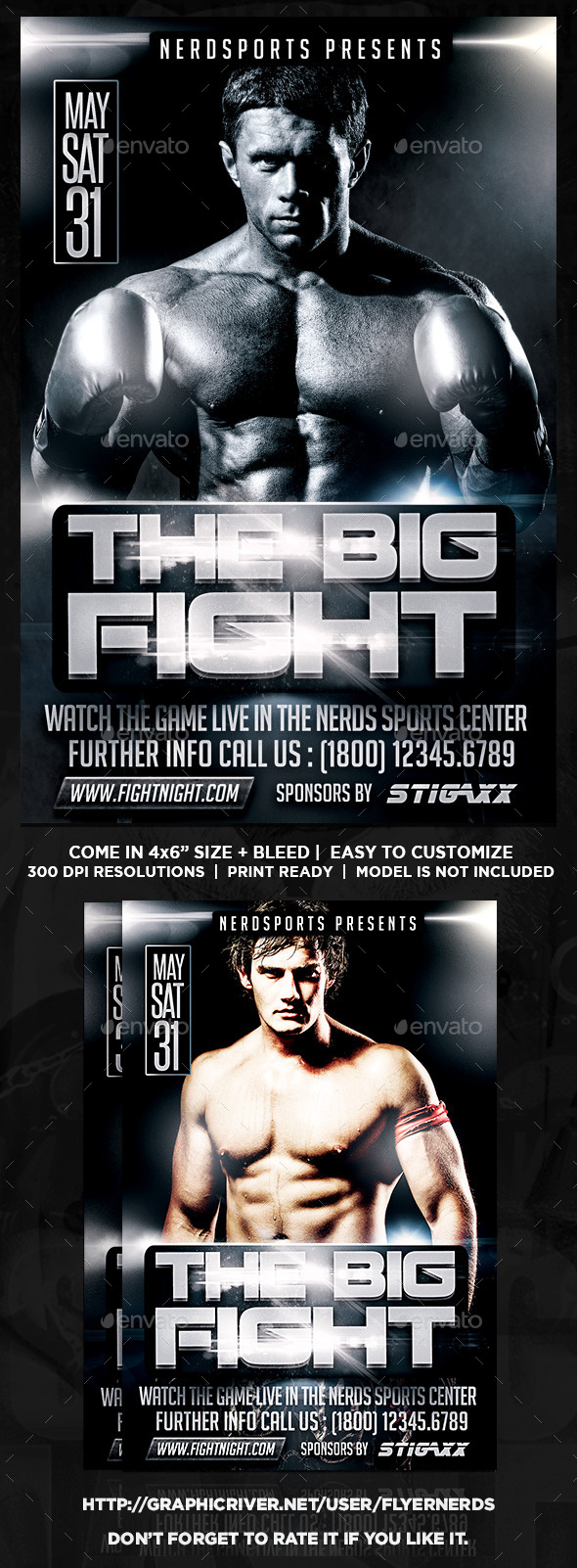 GraphicRiver The Big Fight Sports Flyer 11452196 GraphicRiver The Big Fight Sports Flyer 11452196