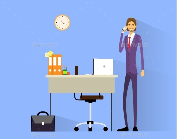 GraphicRiver Business Man Cell Phone Call At Desk In Office 11452280 GraphicRiver Business Man Cell Phone Call At Desk In Office 11452280