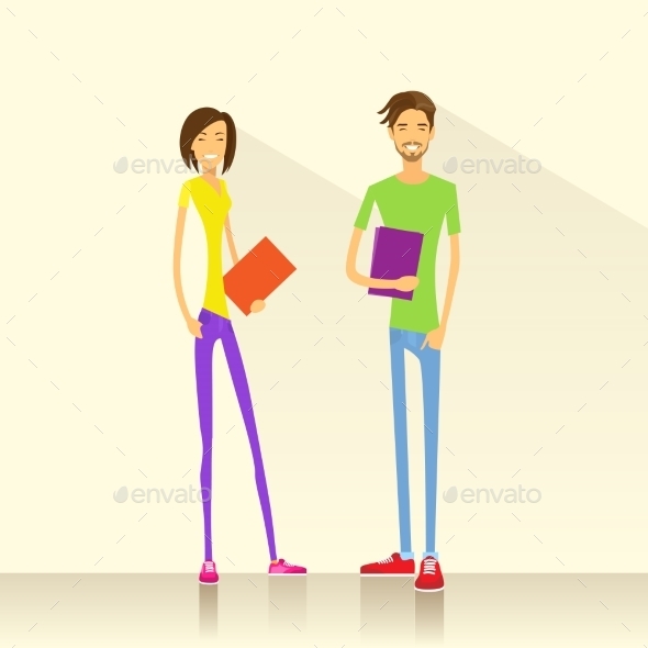 GraphicRiver Young Man And Woman Student Hold Books Casual 11452314 GraphicRiver Young Man And Woman Student Hold Books Casual 11452314