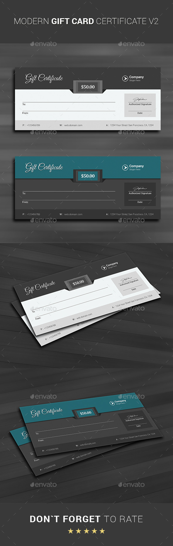 GraphicRiver Modern Gift Card Certificate v2 11452440 GraphicRiver Modern Gift Card Certificate v2 11452440