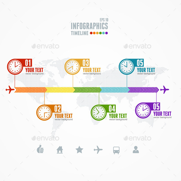 GraphicRiver Vector Timeline Infographic Map and Clock 11452469 GraphicRiver Vector Timeline Infographic Map and Clock 11452469