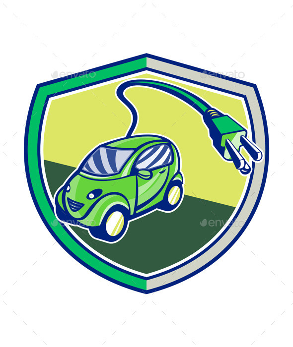 GraphicRiver Plug-in Hybrid Electric Vehicle Retro Shield 11453107 GraphicRiver Plug-in Hybrid Electric Vehicle Retro Shield 11453107