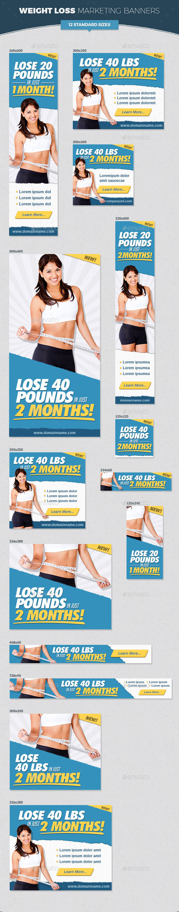 GraphicRiver Weight Loss Marketing Banners 11453114 GraphicRiver Weight Loss Marketing Banners 11453114