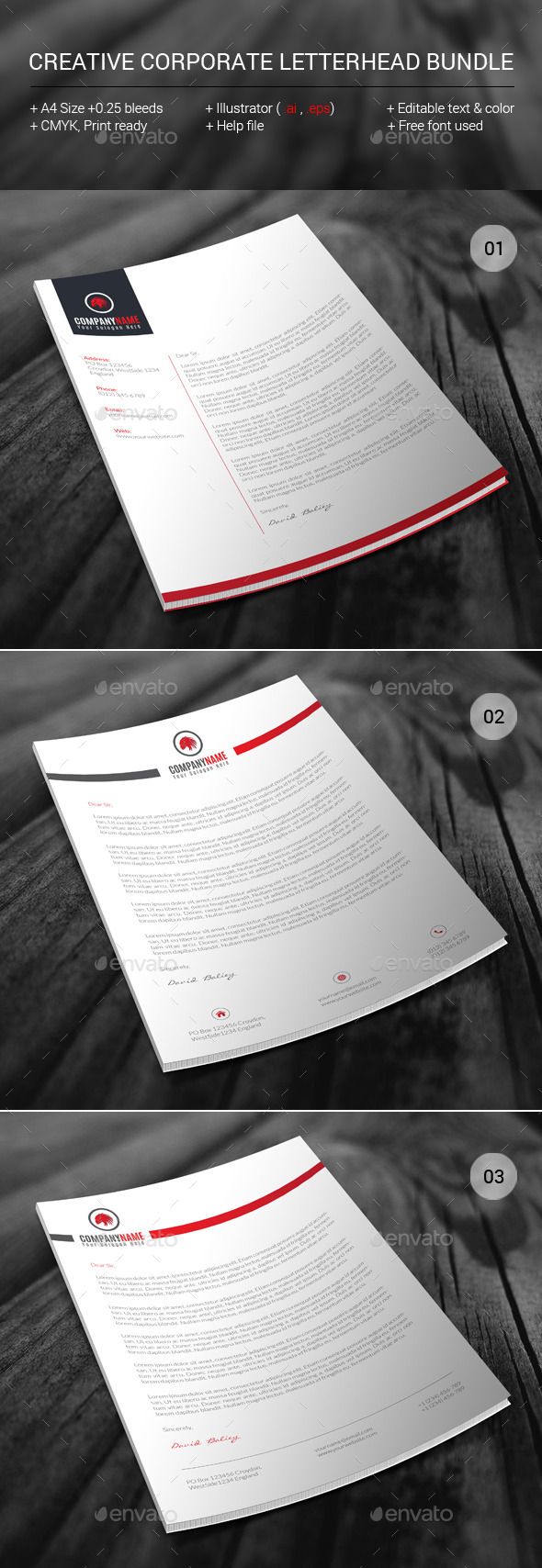 GraphicRiver Creative Corporate Letterhead Bundle 11453142 GraphicRiver Creative Corporate Letterhead Bundle 11453142