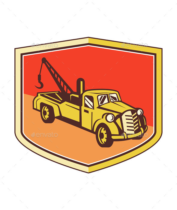GraphicRiver Vintage Tow Truck Wrecker Shield Retro 11453152 GraphicRiver Vintage Tow Truck Wrecker Shield Retro 11453152