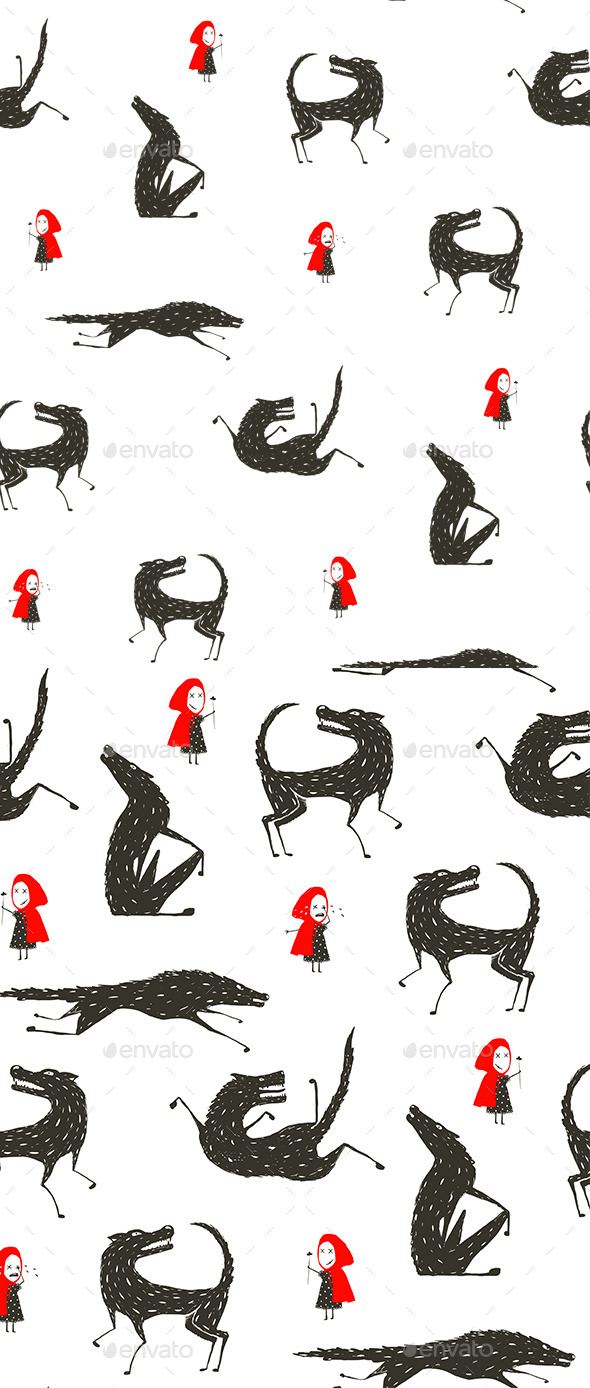 GraphicRiver Little Red Riding Hood and Black Wolf Fairy Tale 11452619 GraphicRiver Little Red Riding Hood and Black Wolf Fairy Tale 11452619