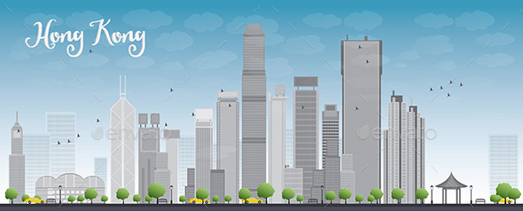 GraphicRiver Hong Kong Skyline with Blue Sky and Taxi 11453606 GraphicRiver Hong Kong Skyline with Blue Sky and Taxi 11453606