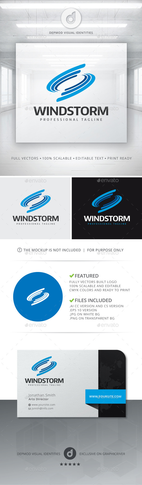 GraphicRiver Wind Storm Logo 11453632 GraphicRiver Wind Storm Logo 11453632