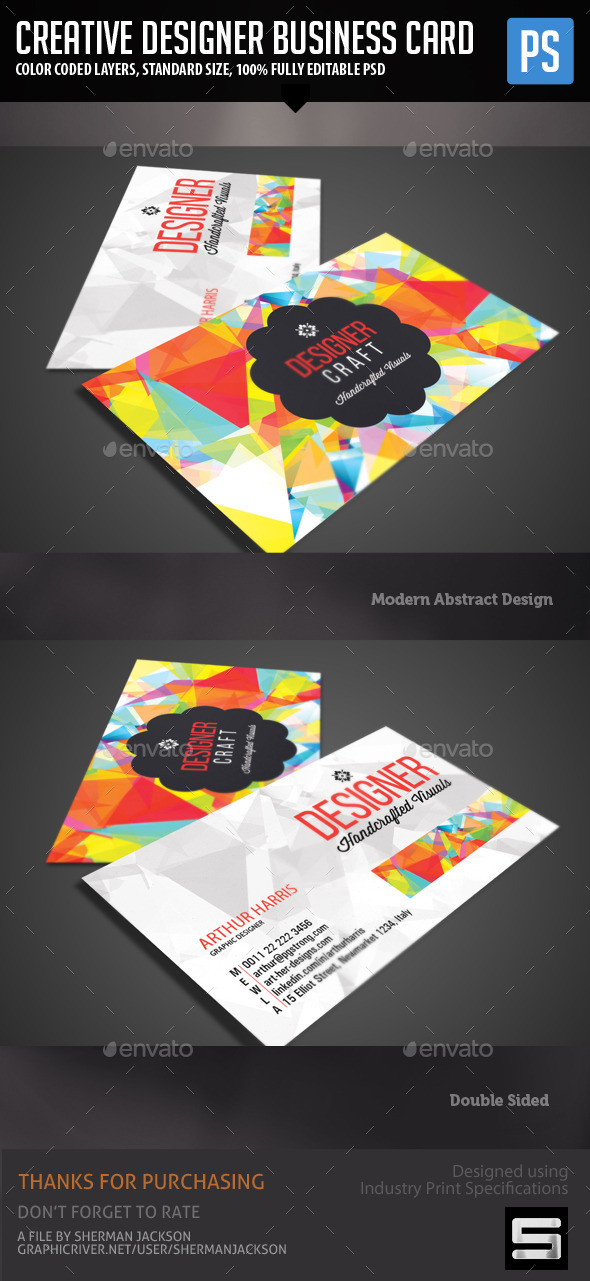 GraphicRiver Creative Design Business Card 11453749 GraphicRiver Creative Design Business Card 11453749
