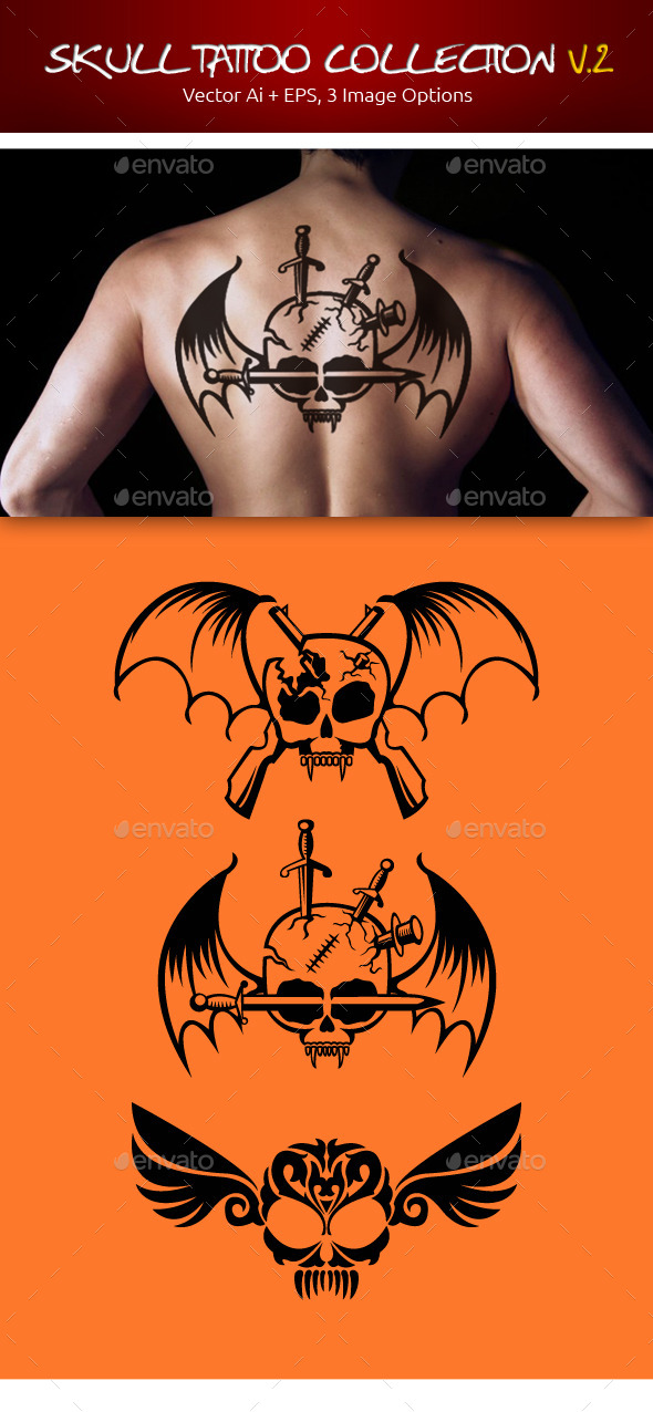 GraphicRiver Skull Tattoo Collection V.2 11453870 GraphicRiver Skull Tattoo Collection V.2 11453870