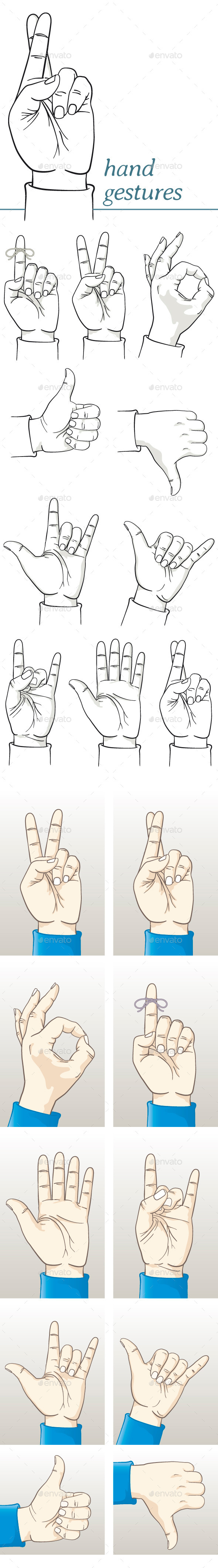 GraphicRiver Hands Making Various Gestures 11454411 GraphicRiver Hands Making Various Gestures 11454411