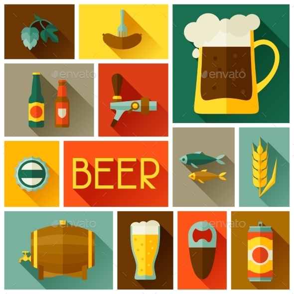 GraphicRiver Background with Beer Icons and Objects 11454524 GraphicRiver Background with Beer Icons and Objects 11454524